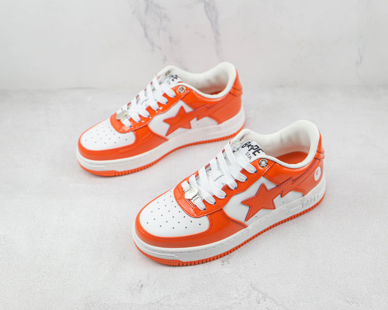 Bape Sta Patent Leather Orange White