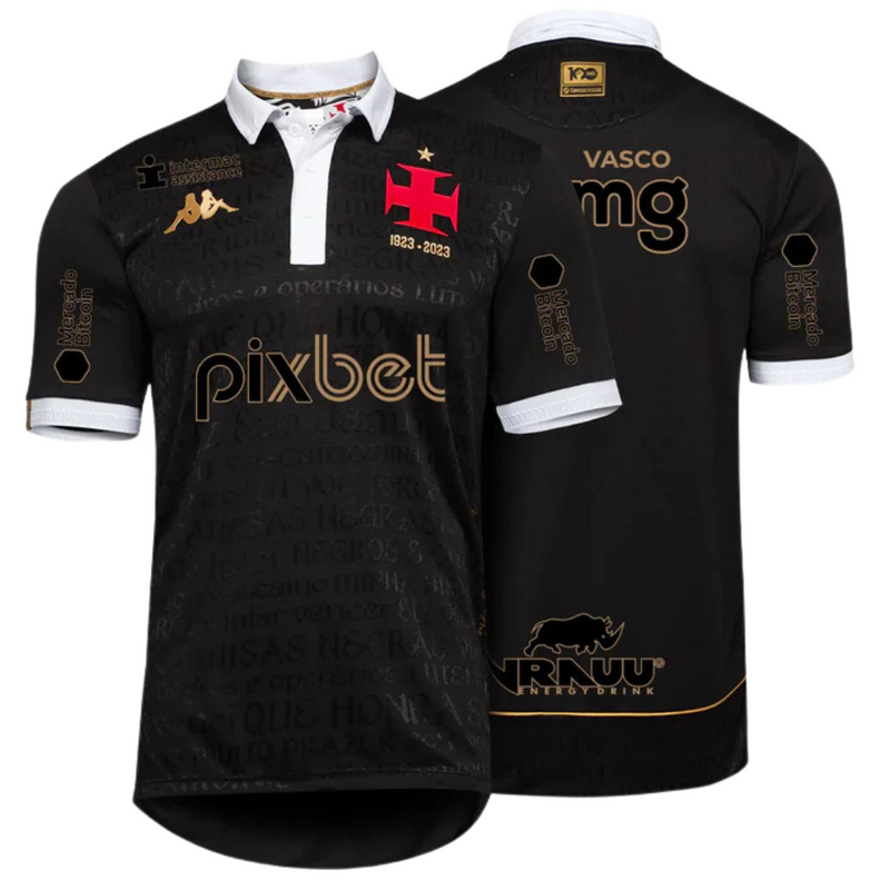 Camisa Vasco da Gama c/ Patrocínios lll 2023/24 Preta - Kappa Torcedor