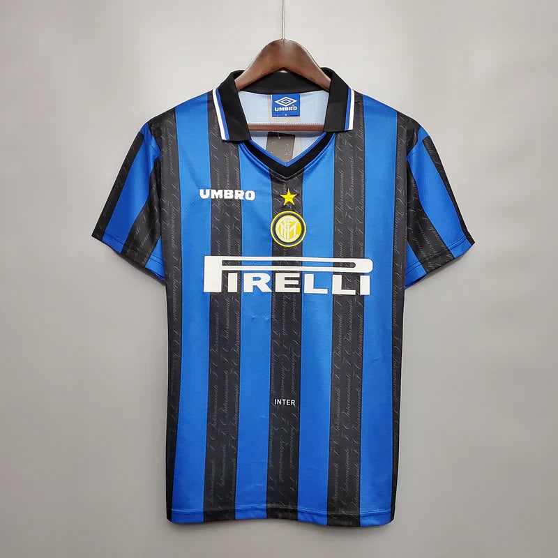 Camisa Inter de Milão Titular 97/98 - Versão Retrô - Ronaldo