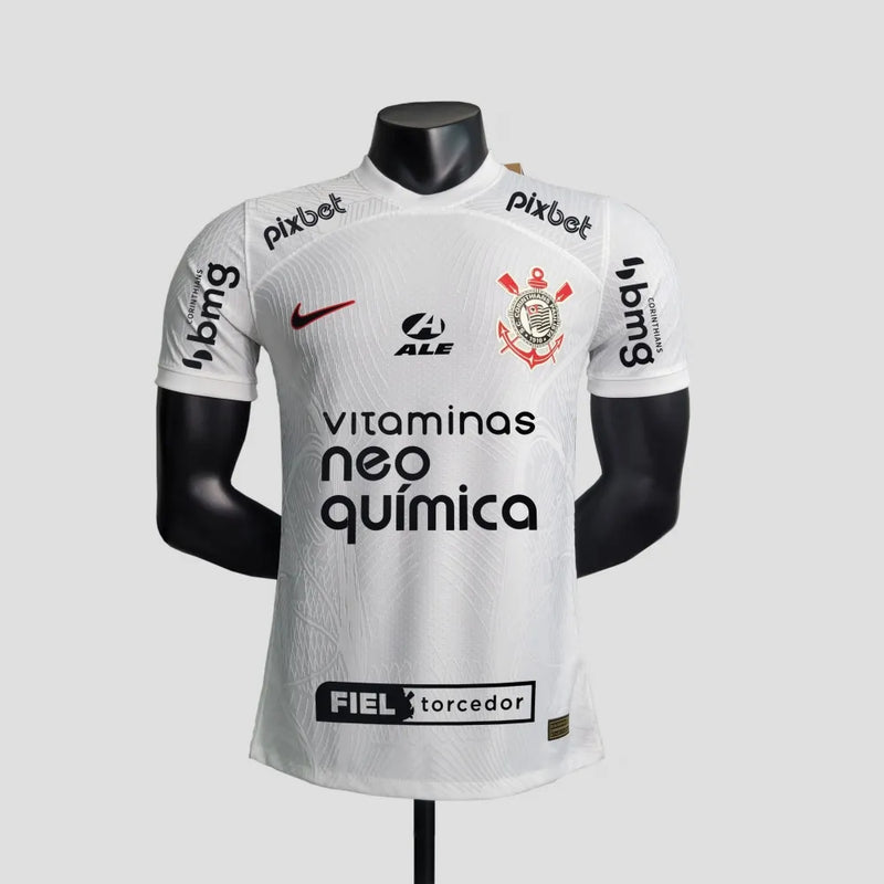 Camisa Corinthians I Titular 23/24 - Nike Versão Jogador  Todos os PATROCINIOS